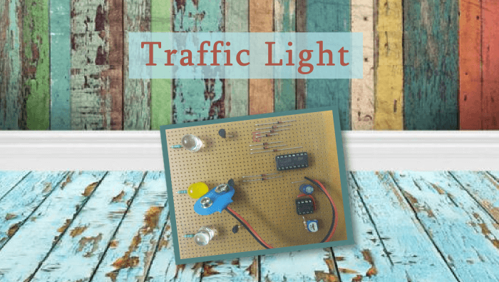 Traffic light hand made on GPB (General Purpose Board)