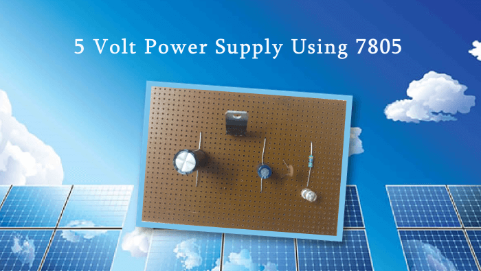 5 volt power supply using 7805 IC hand made on GPB (General Purpose Board)